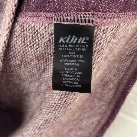 Kuhl Women’s Nova Wool Blend Cowl Neck Sweater Purple Long Sleeve Pullover Large - Picture 9 of 12